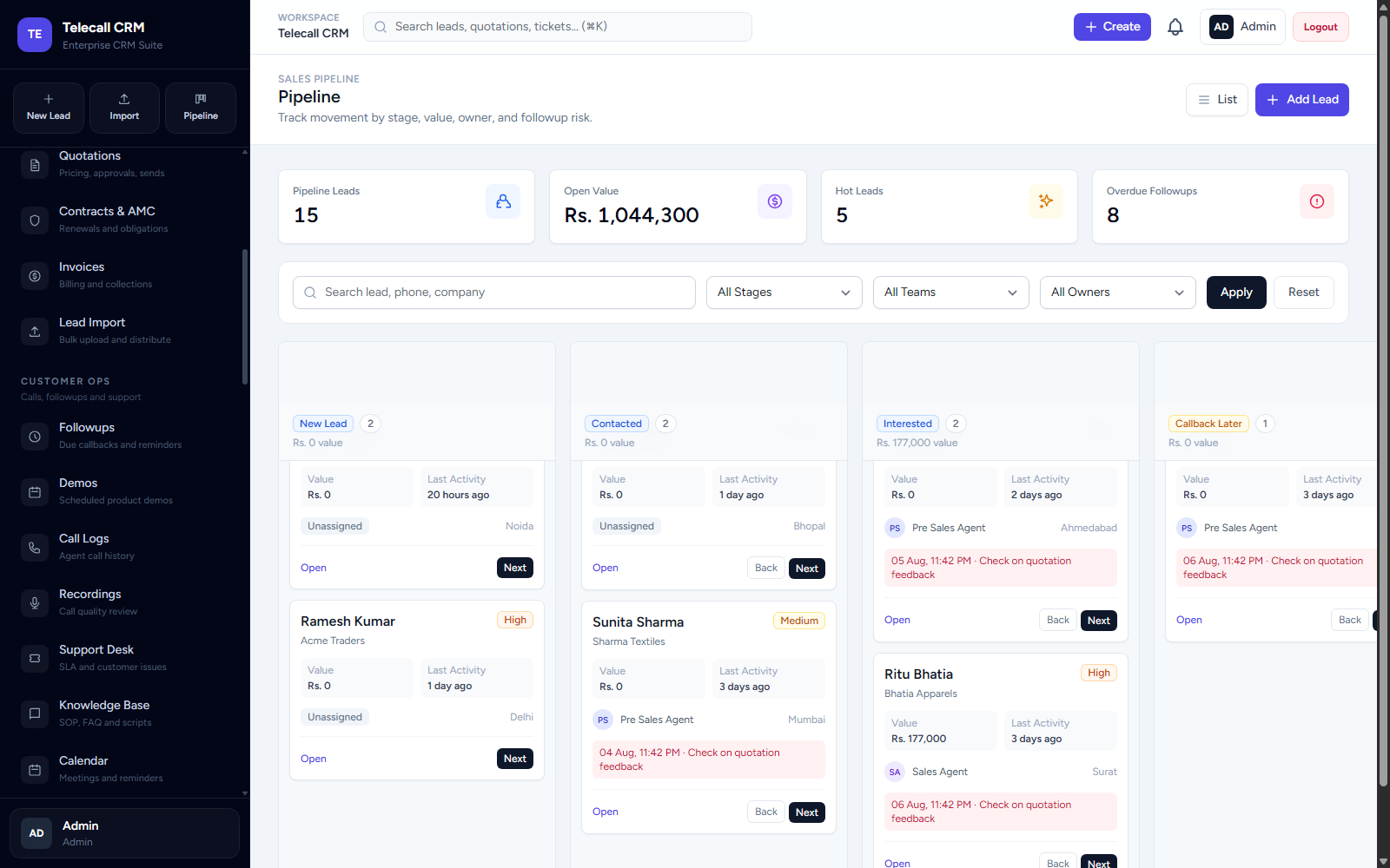 BizzSetu workflow for Real Estate